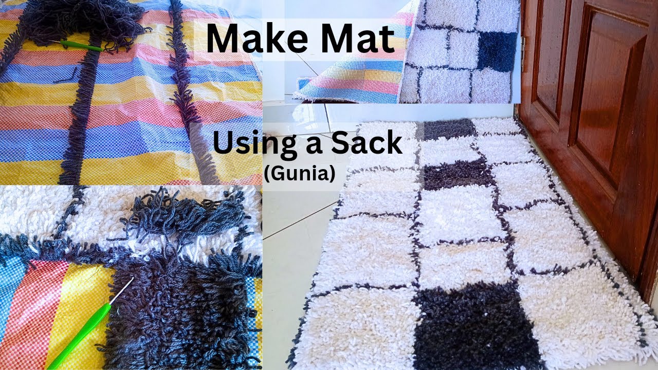 How to make a door mat from home using a sack (Gunia)