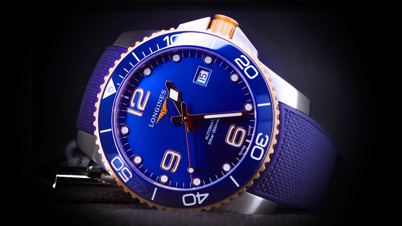 Longines Hydroconquest 41mm Blue and Rose Gold Ceramic