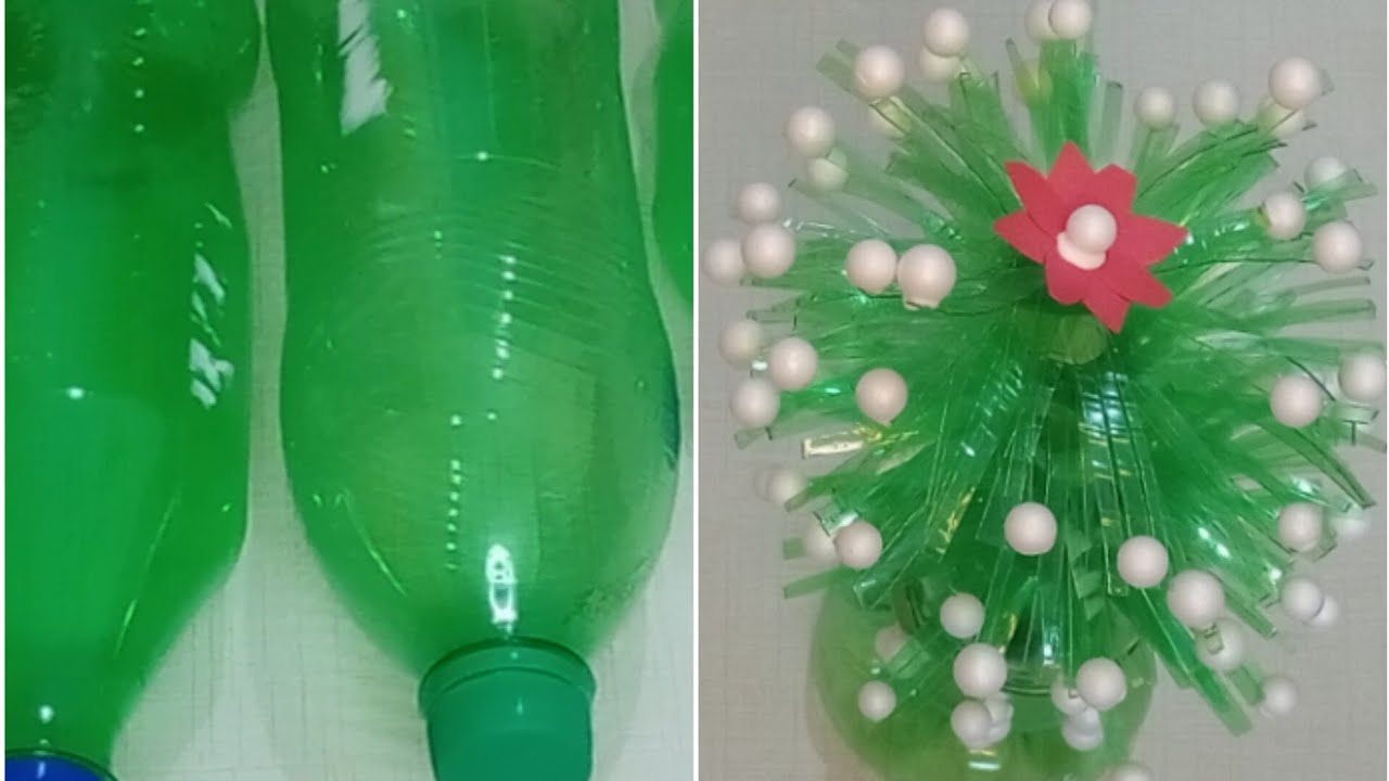 |వేస్ట్ బాటిల్స్ తో ఫ్లవర్ వేస్ 😍|waste bottles reused idia🤩||Maha's Mantra 💜||