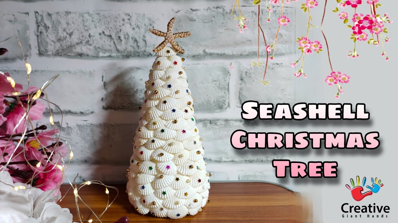 DIY Seashell Christmas tree - Coastal Christmas decoration