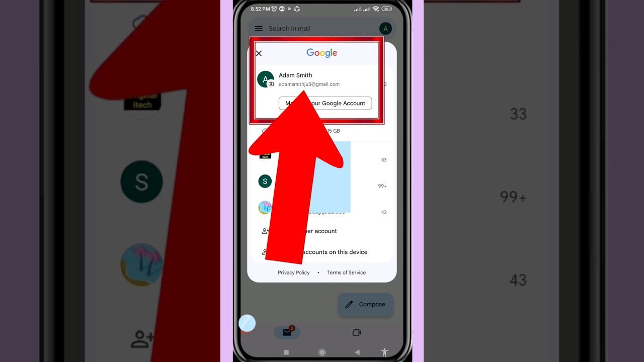 Удалить аккаунт Google с Android | Удалить аккаунт Gmail #shorts#google#gmail#