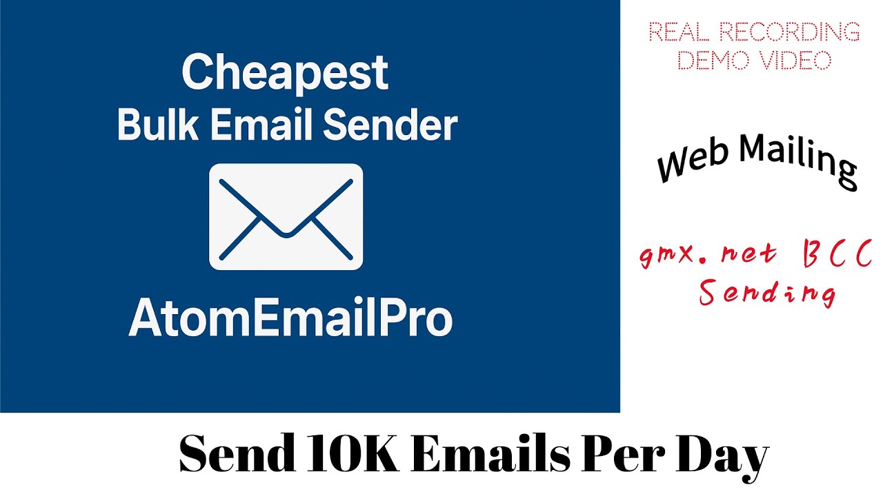 AtomEmailPro gmx.net Webmailing Demo (BCCsending) | Bulk Email Sender | Mailer Bot | Send 10K emails
