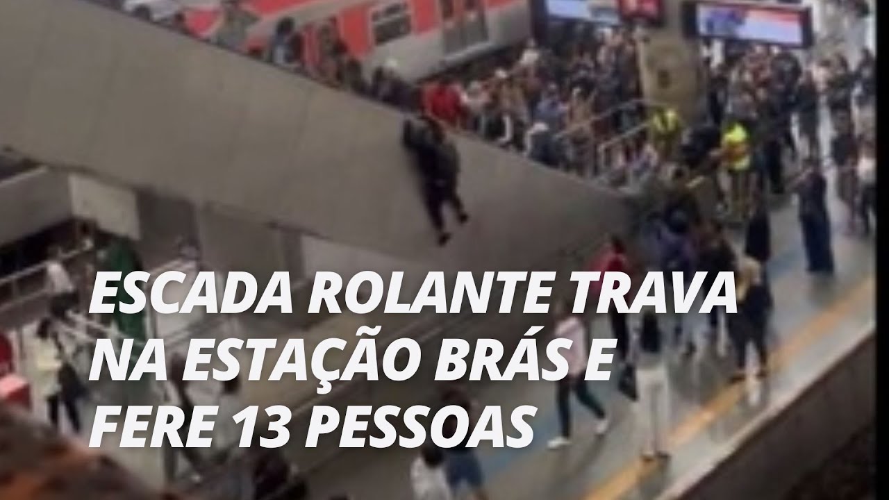 Escada rolante trava na Estação Brás e deixa 13 feridos em São Paulo