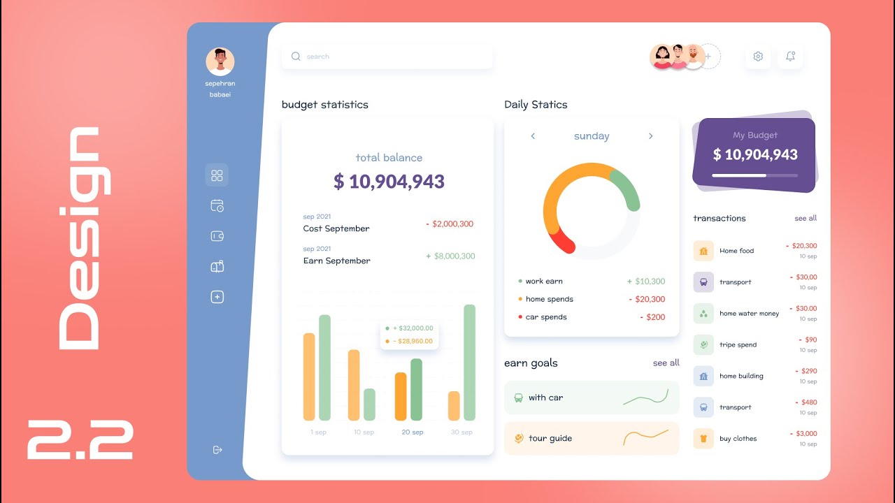 Designing A Wallet management Dashboard Page UI In Figma | Speed Art Tutorial