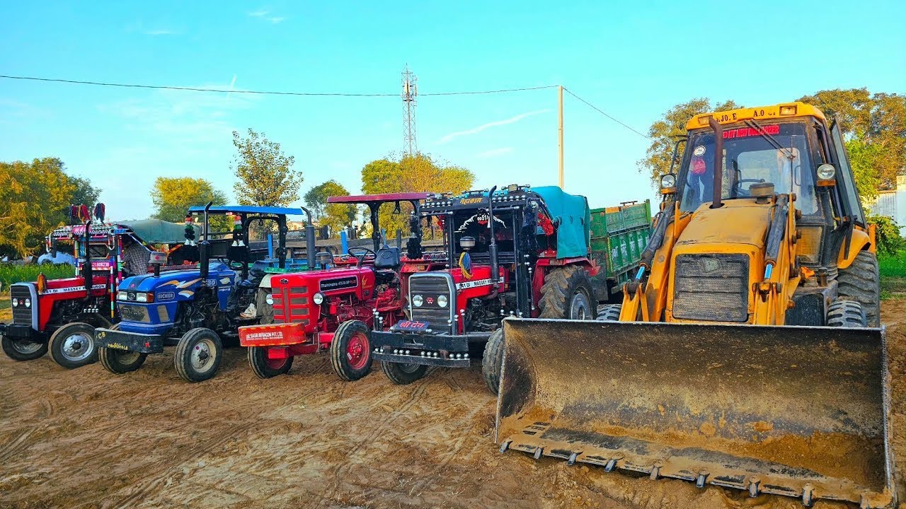 JCB 3DX | Mahindra 275 powerful New | Swaraj 735 Loading | 434 tractor video | #jcb #tractordriving 