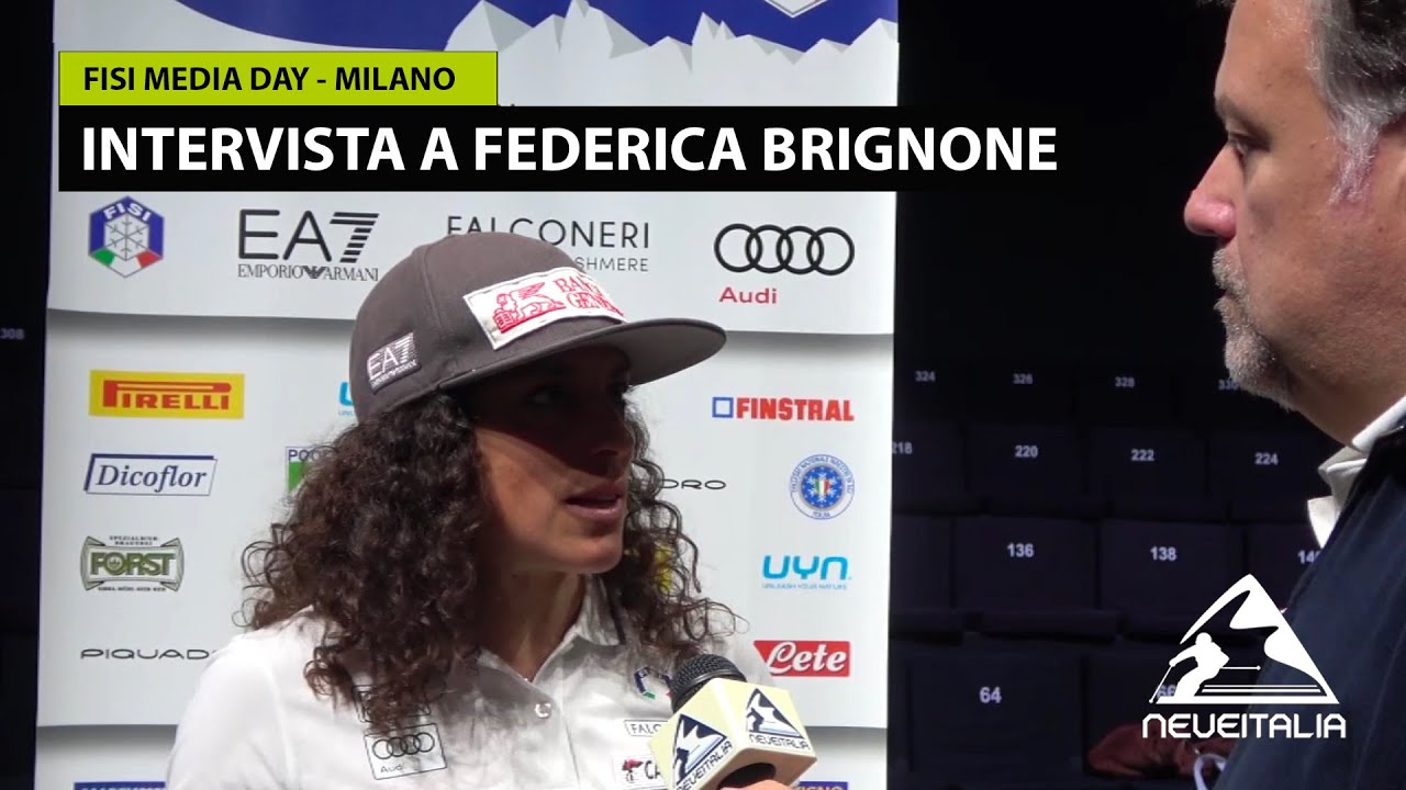 Federica Brignone al microfono di Dario Puppo - FISI Media Day - Milano