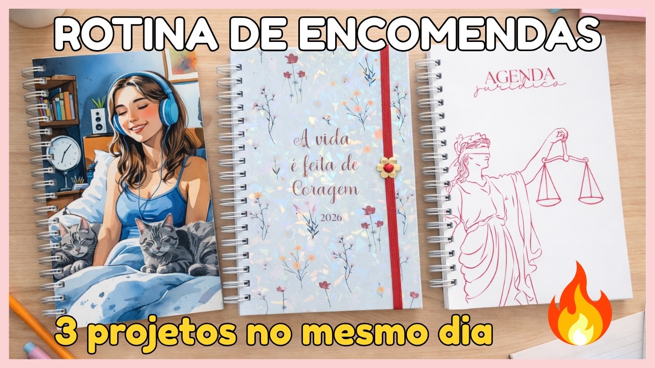 Rotina de ENCOMENDAS 📦 3 projetos no mesmo dia (terminei exausta 😅)