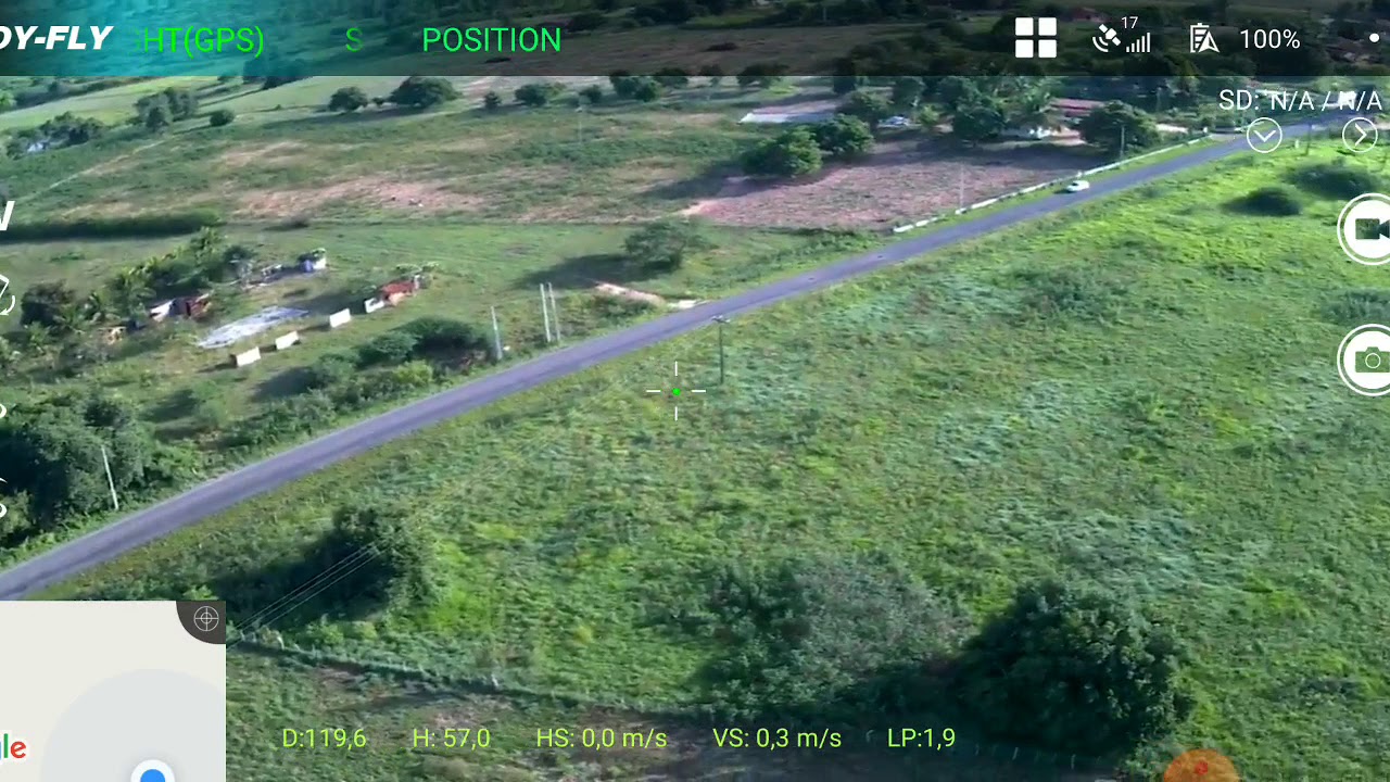 Eachine Ex4 voando no s&iacute;tio, teste do rth..