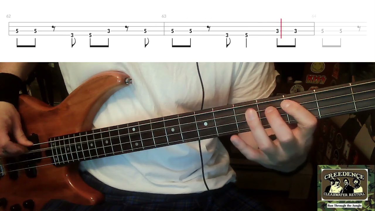 Run Through The Jungle by CCR - Bass Cover with Tabs Play-Along