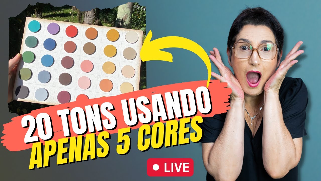 Criei 20 tons USANDO apenas 5 CORES de tinta! Tania Marquato #aula724
