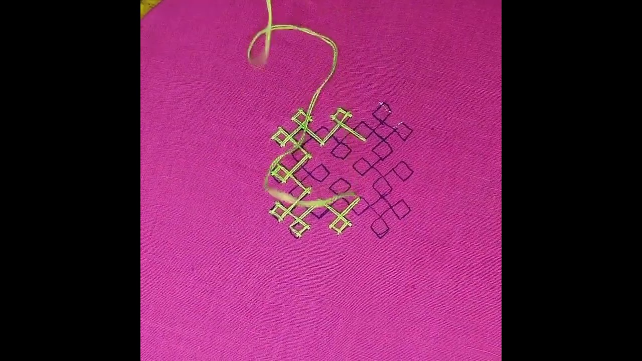 Gujarati square design embroidery 01#arongwork #stitch #photo #stitchlover #stitching#embroidery 
