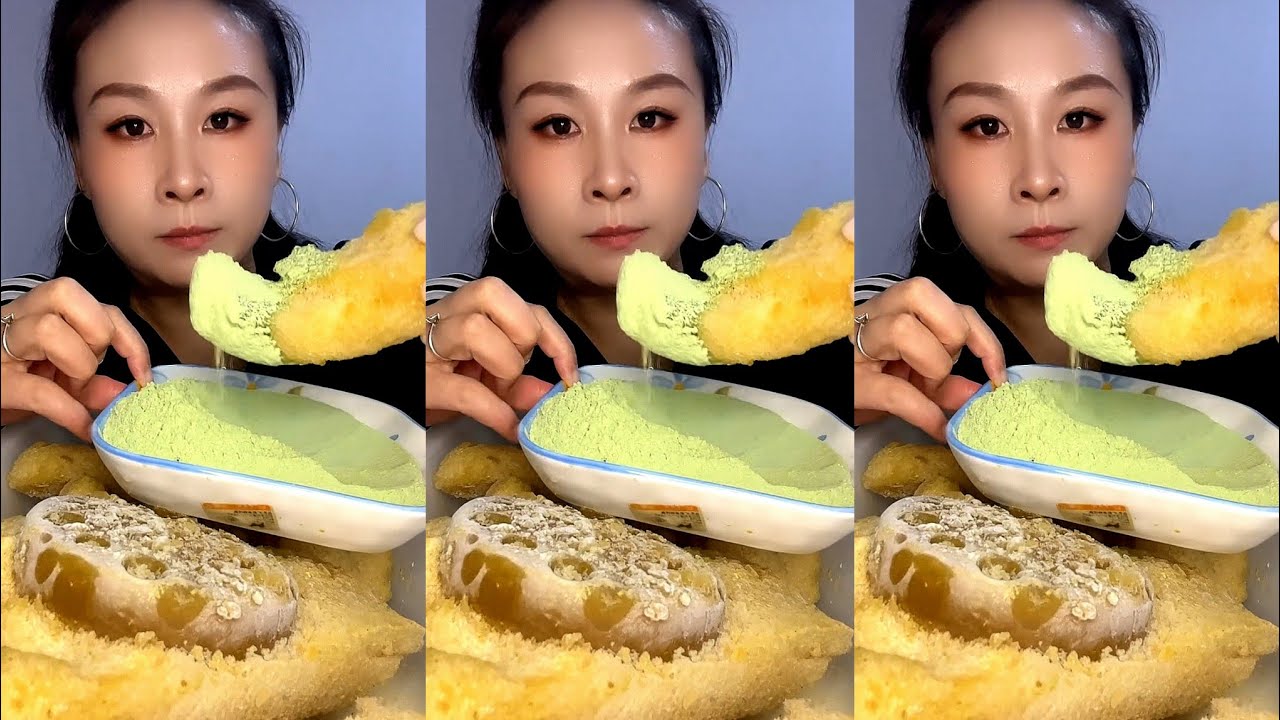 ASMR ice eating with matcha EP1027