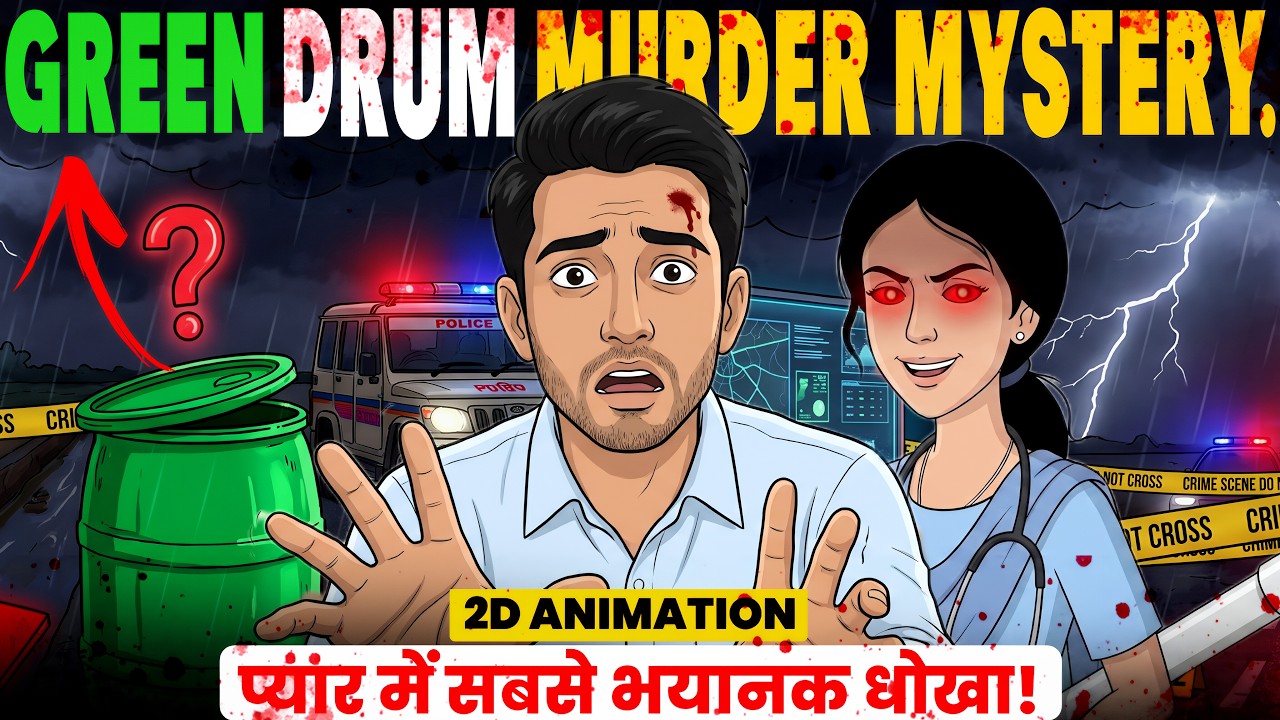 The Green Drum Mystery: A Murder That Shook Mumbai 😨 | True Crime Story | 2D Crime Animation