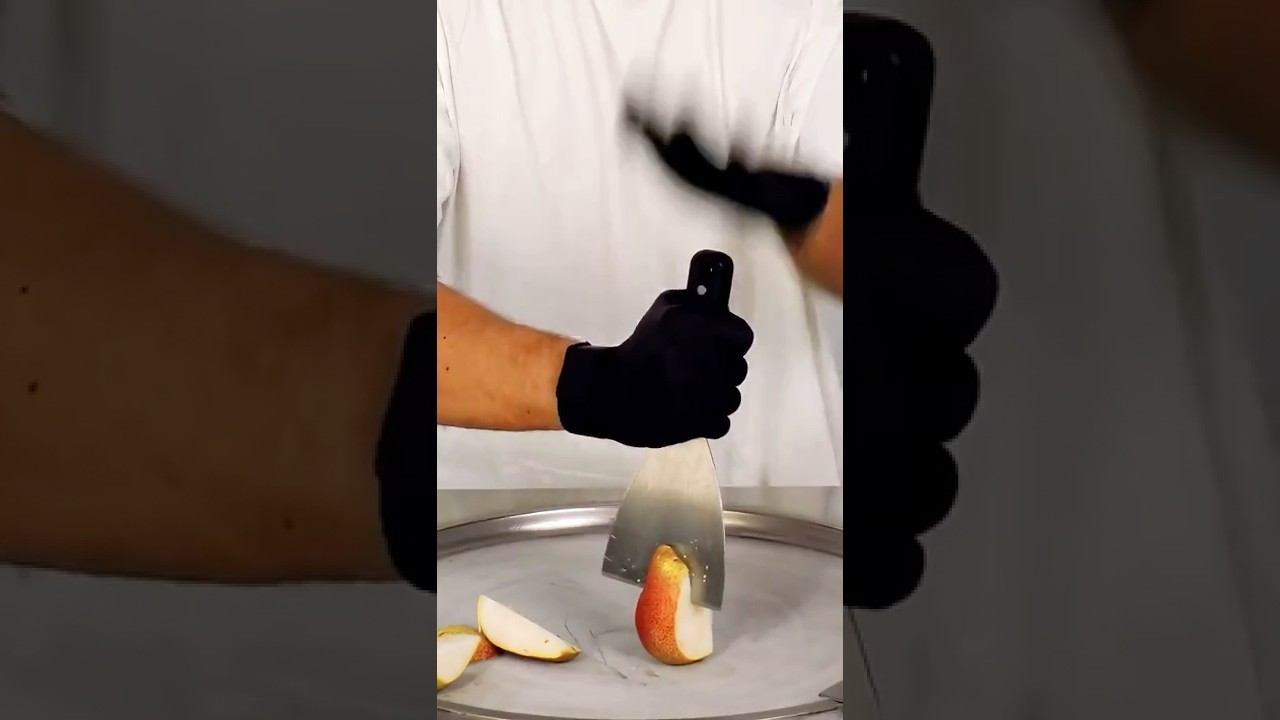 I Turned A Pear Into Ice Cream Rolls And It Was Wild! 🍐