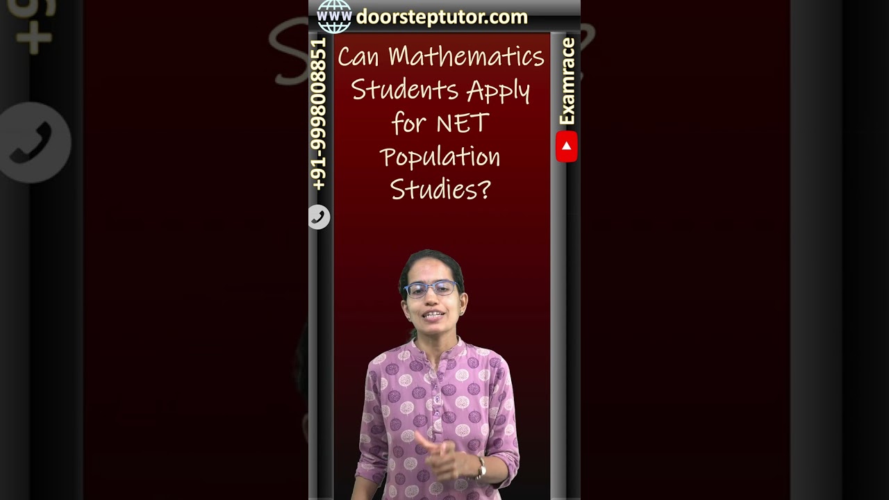 Can Mathematics Students Apply for NET Population Studies? #mathematics #populationstudies