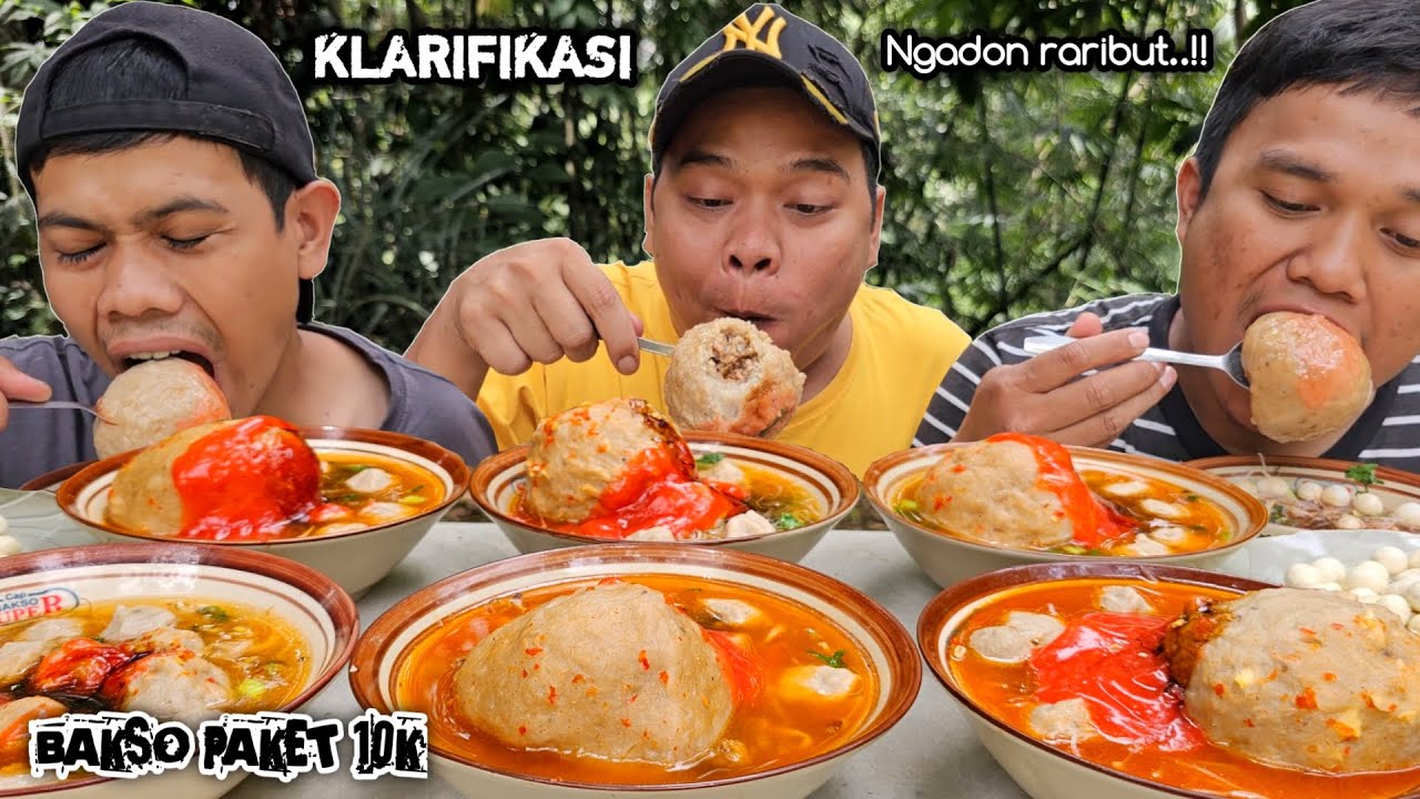 KLARIFIKASI ! MUKBANG 6 PORSI BAKSO JUMBO PAKET 10K, MURAH BIKIN KENYANG