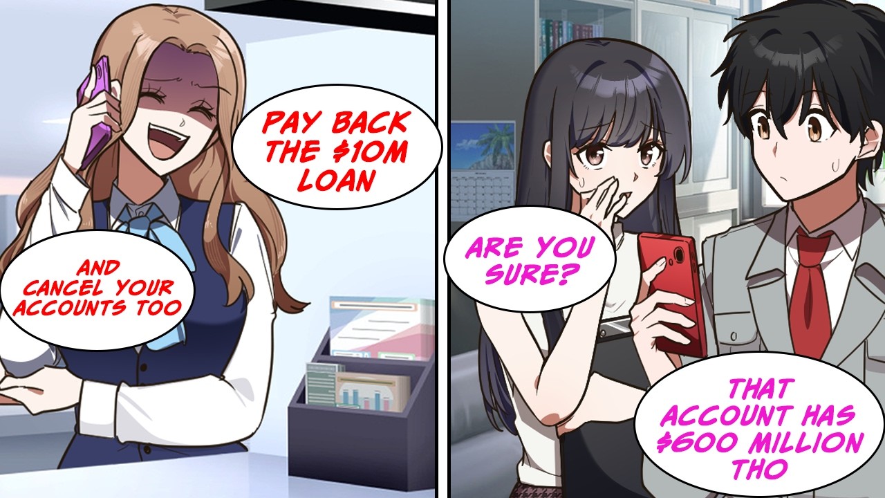 [Manga Dub] My Ex at a bank closed My account, but My Secretary revealed My fortune...!? [RomCom]