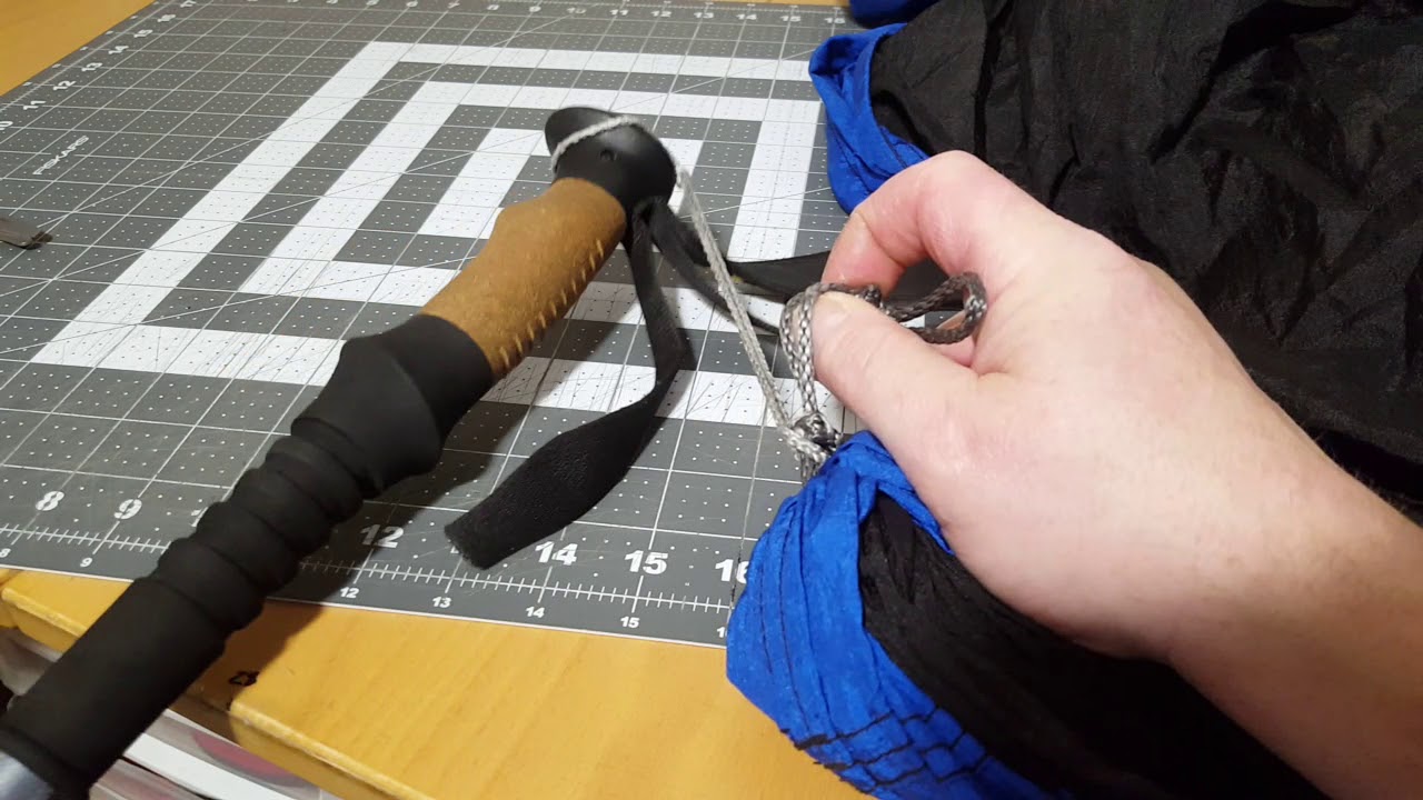 trekking pole as hammock spreader pole