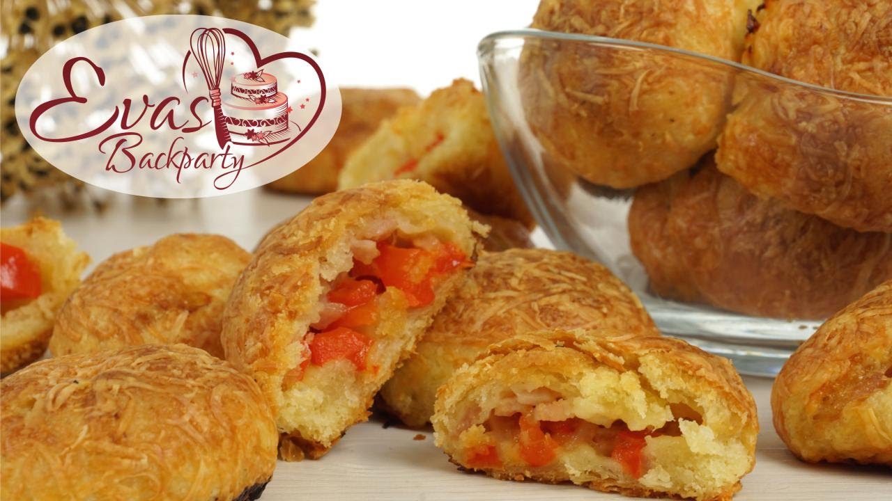 K&auml;seb&auml;llchen - knusprig - pikant gef&uuml;llt / Paprika F&uuml;llung / Fingerfood / Backen Evasbackparty