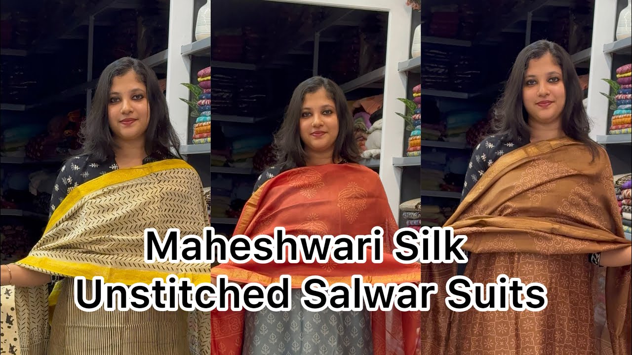 Maheshwari Silk Unstitched Salwar Suits@Eza Fabz