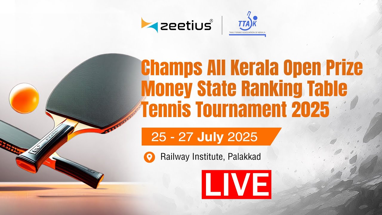 Day 1 - Table 1 - CHAMPS ALL KERALA OPEN PRIZE MONEY STATE RANKING TABLE TENNIS TOURNAMENT 2025