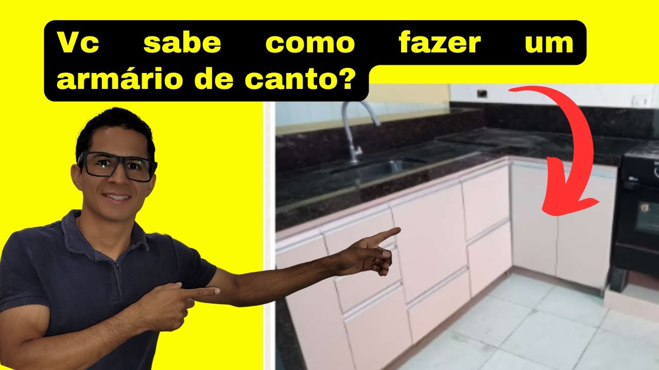 Armario de canto com MDF - balcão de pia
