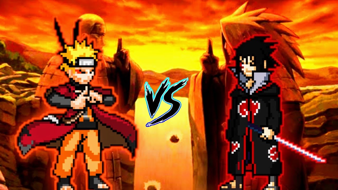 Naruto Sennin Mode (New) VS Sasuke Akatsuki in Jump Force Mugen