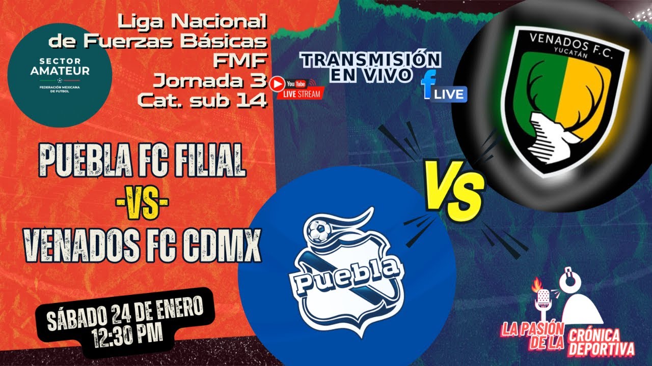 PUEBLA FC FILIAL 🆚 VENADOS FC CDMX | Cat. Sub 14 | J-3 | Liga Nacional de Fuerzas Básicas FMF