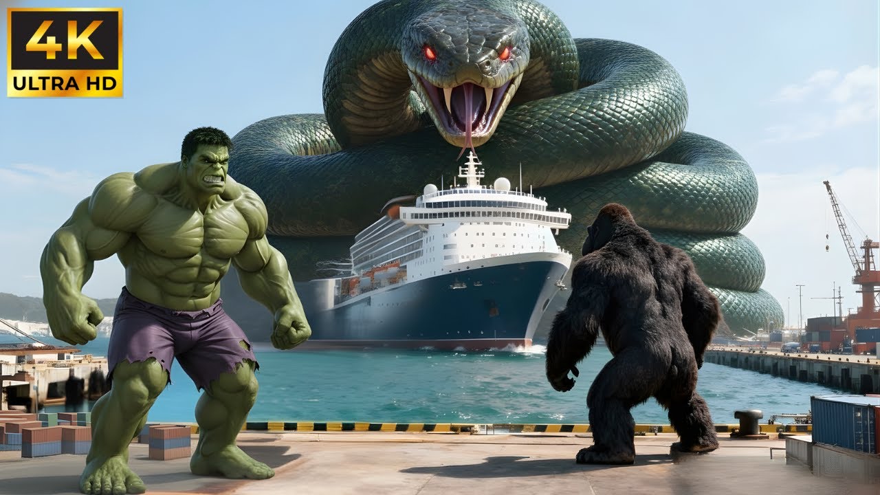 Hulk and King Kong vs. Giant Python Snakes: A Major Clash At Sea And İn The City