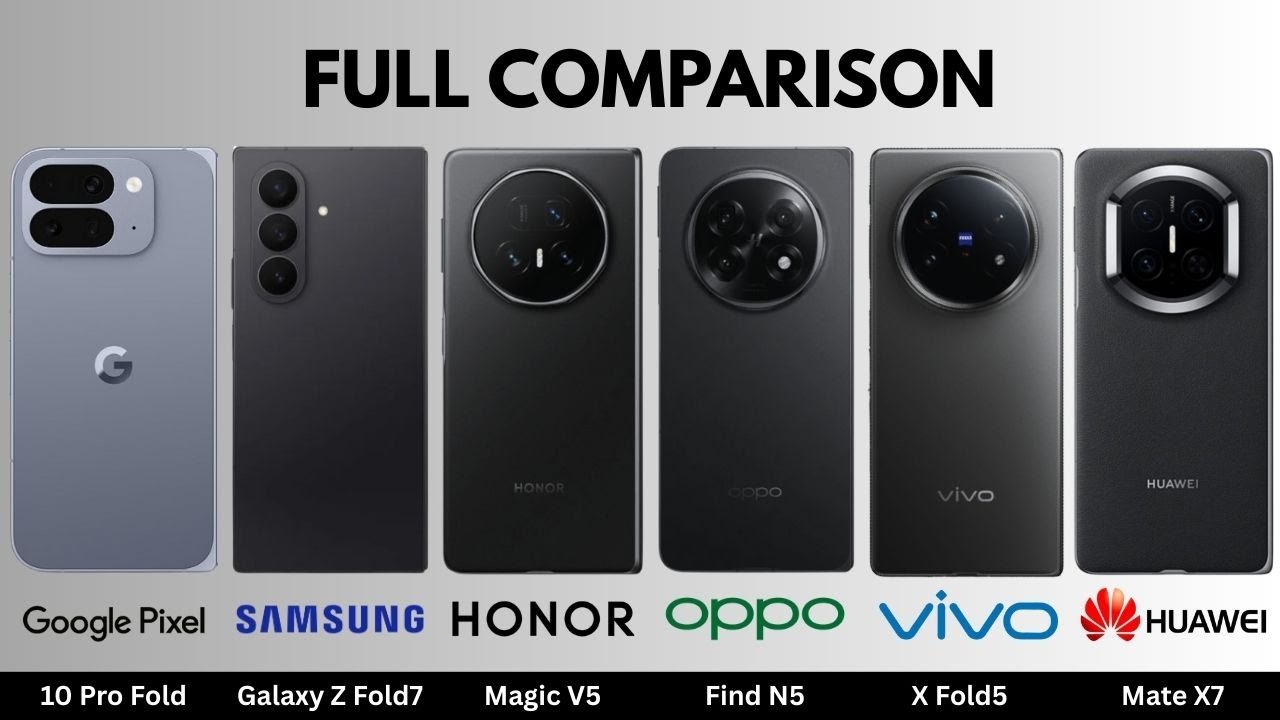 Pixel 10 Pro Fold VS Galaxy Z Fold7 VS HONOR Magic V5 VS oppo Find N5 VS vivo X Fold5 VS Mate X7