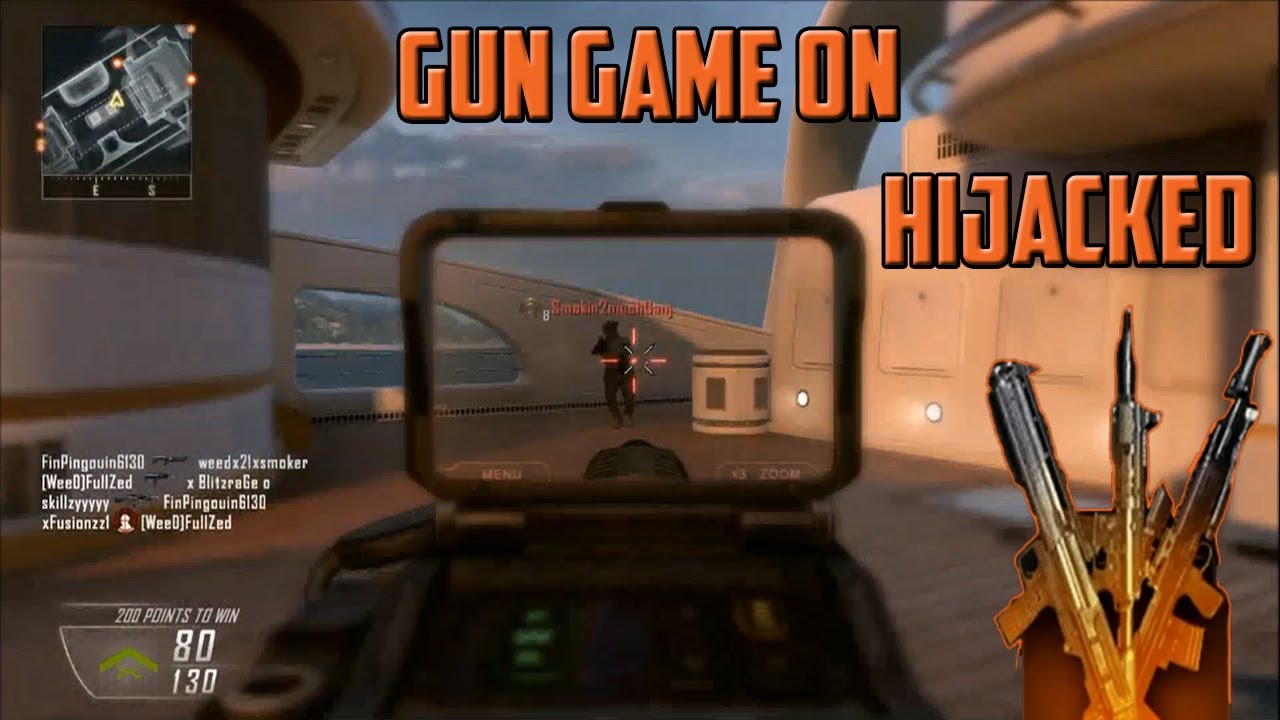 Call of Duty Black Ops 2 - Gun Game On Hijacked - PARTY MATCHES