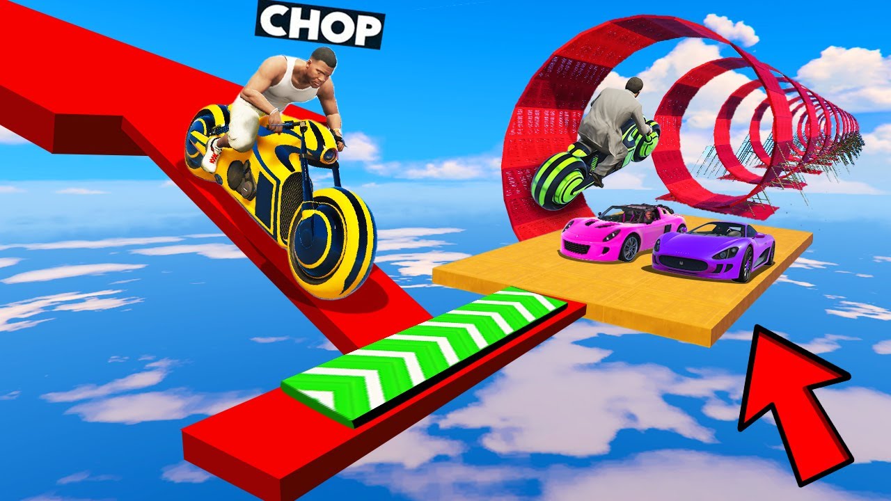 GTA 5 CHOP STUNTS TOWARD THE MEGA LOOP PARKOUR CHALLENGE