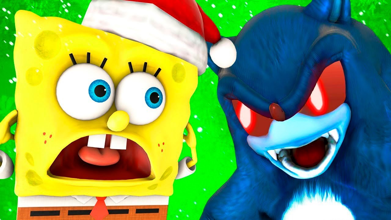 СОНИК.EXE vs Губка Боб (Ной Рождество Новый Год Sonic.exe SpongeBob Спанч Боб 3D Анимация)
