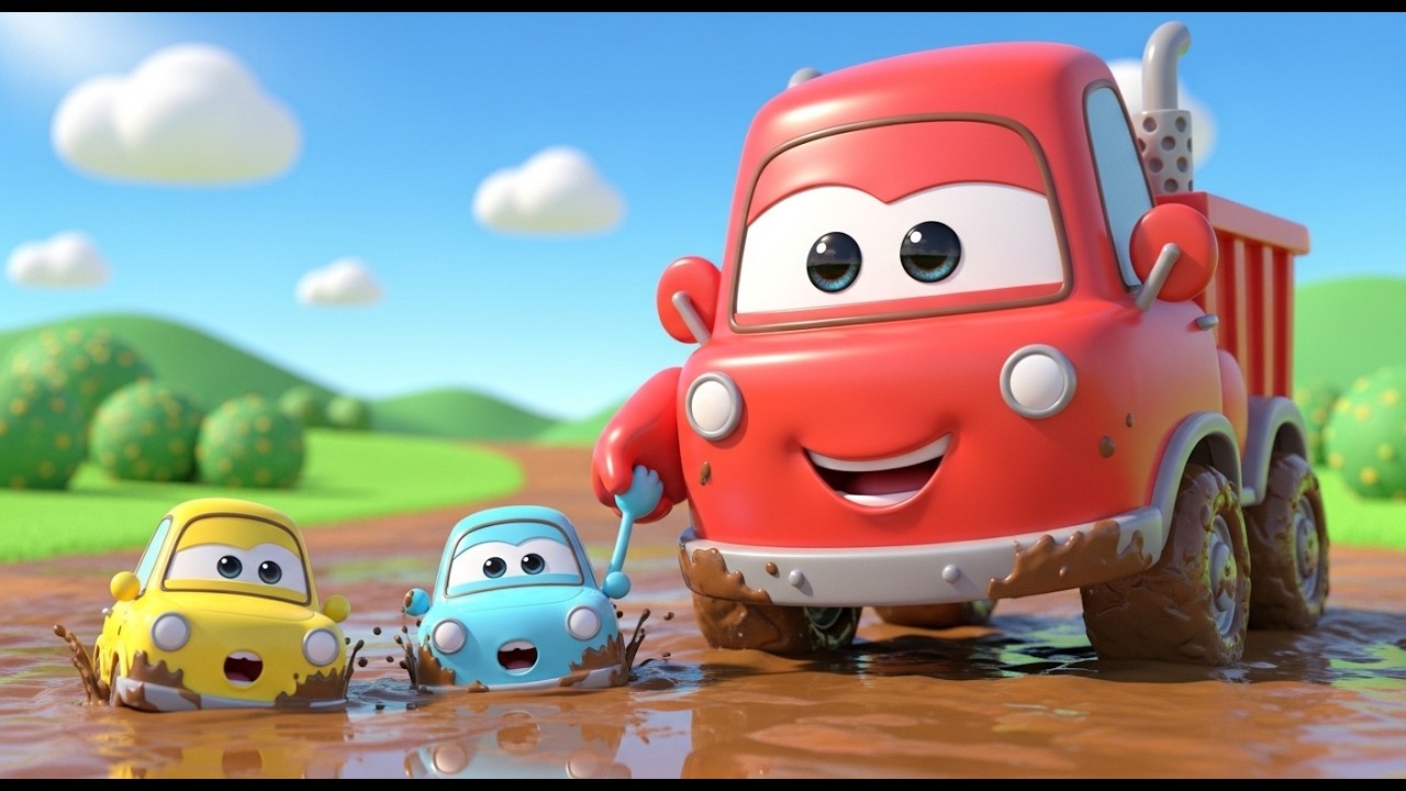 Muddy Toy Truck 🚚 Saves the Stuck Cars 🏁 | Fun Adventure for Toddlers & Kids