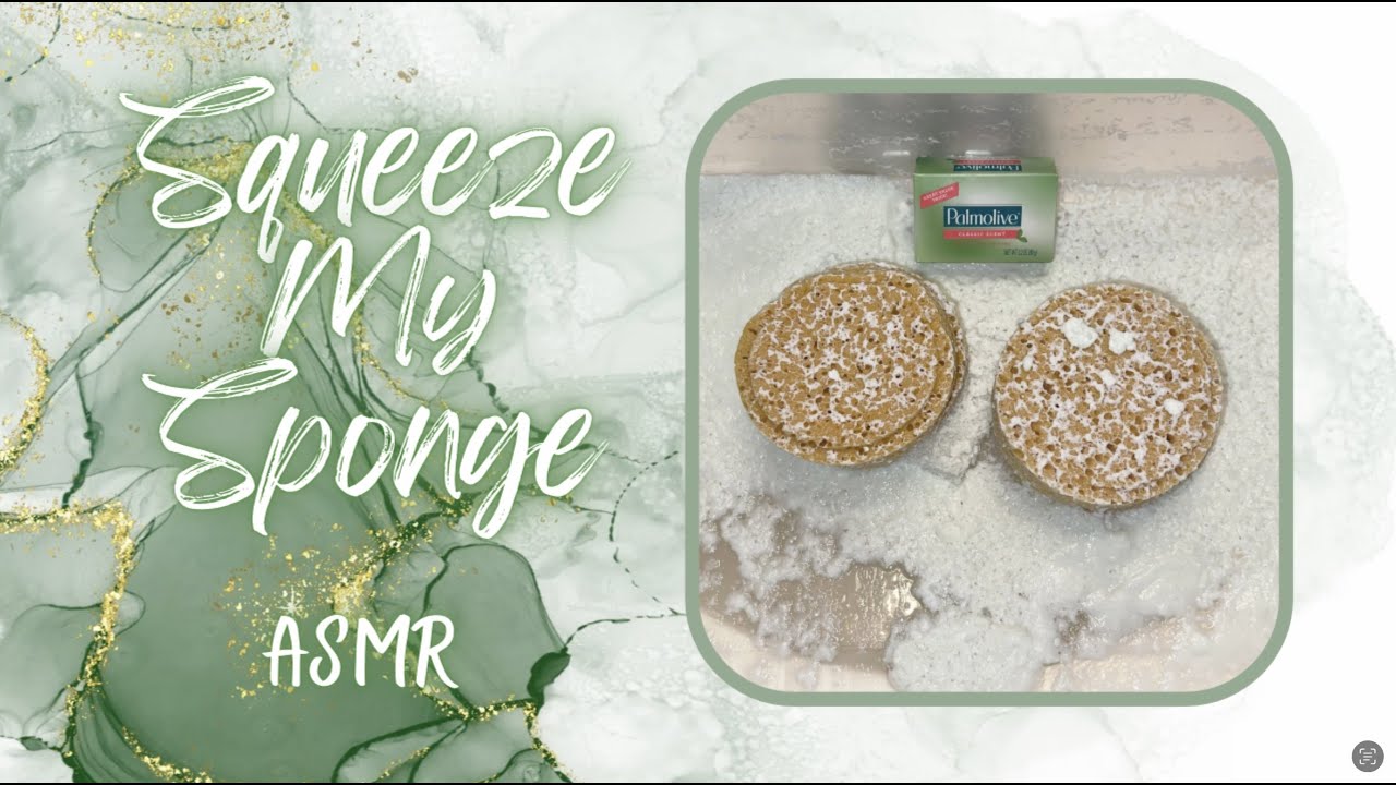 Settled Palmolive Soap Bar Suds + Sudsy Water Rinse ASMR Sponge Squeezing