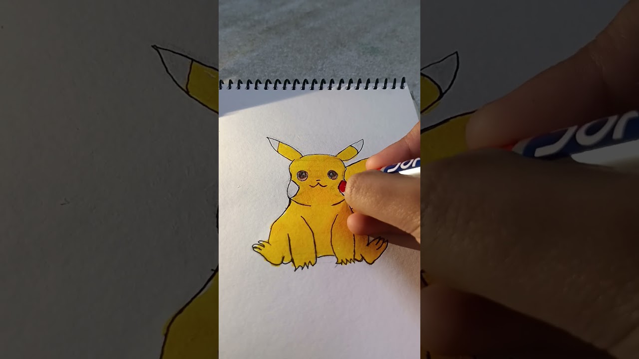 7 days seven pokemon drawing pikachu ✨ # short 