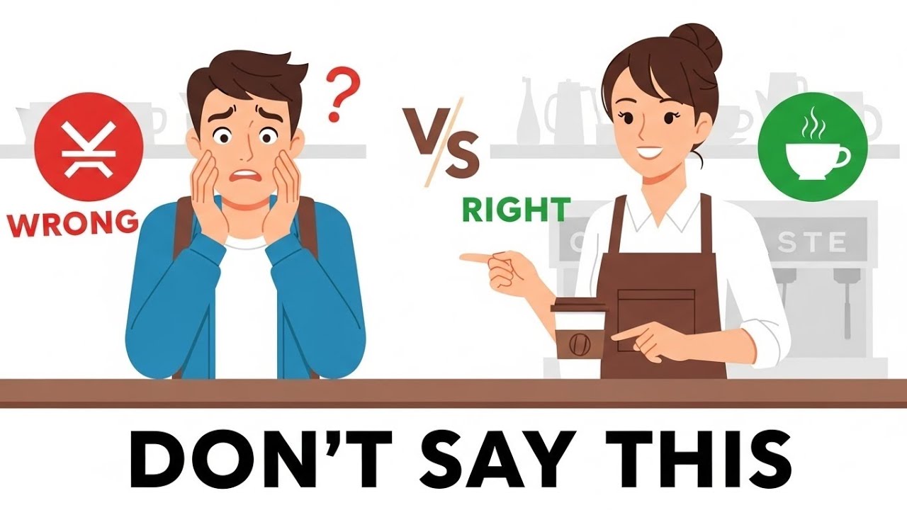 English in Daily Life – Ordering Coffee at a Café | Easy Practice (A1–A2)