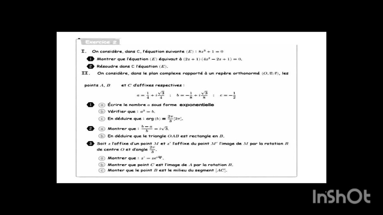 Les nombres complexes.Bac2