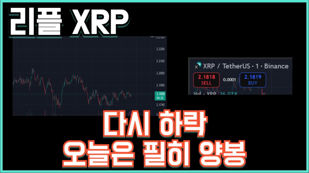 리플 XRP 다시 하락 오늘은 필히 양봉