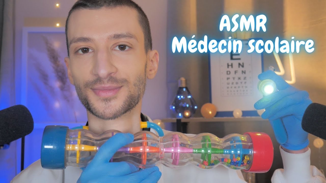 ASMR Roleplay Médecin scolaire Examen médical complet Yeux, oreilles, bouche, coeur
