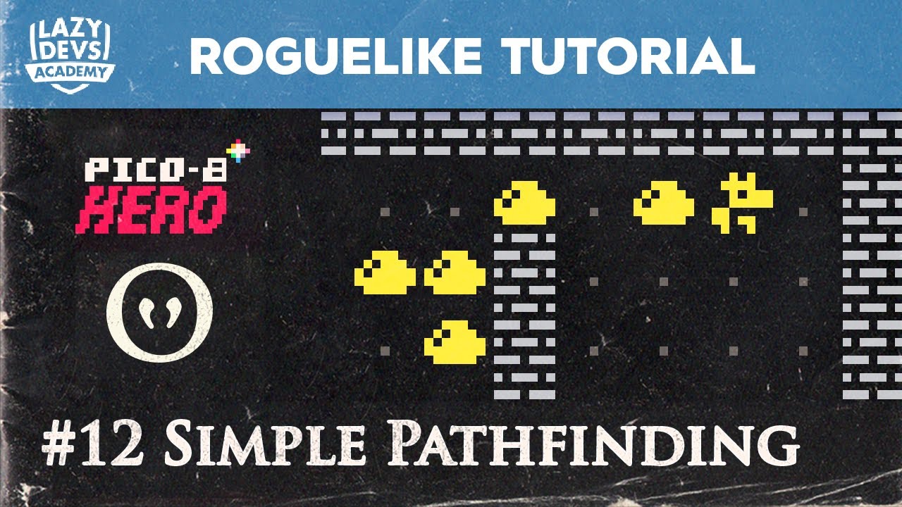Making a Roguelike #12 - Simple Pathfinding - Pico-8 Hero