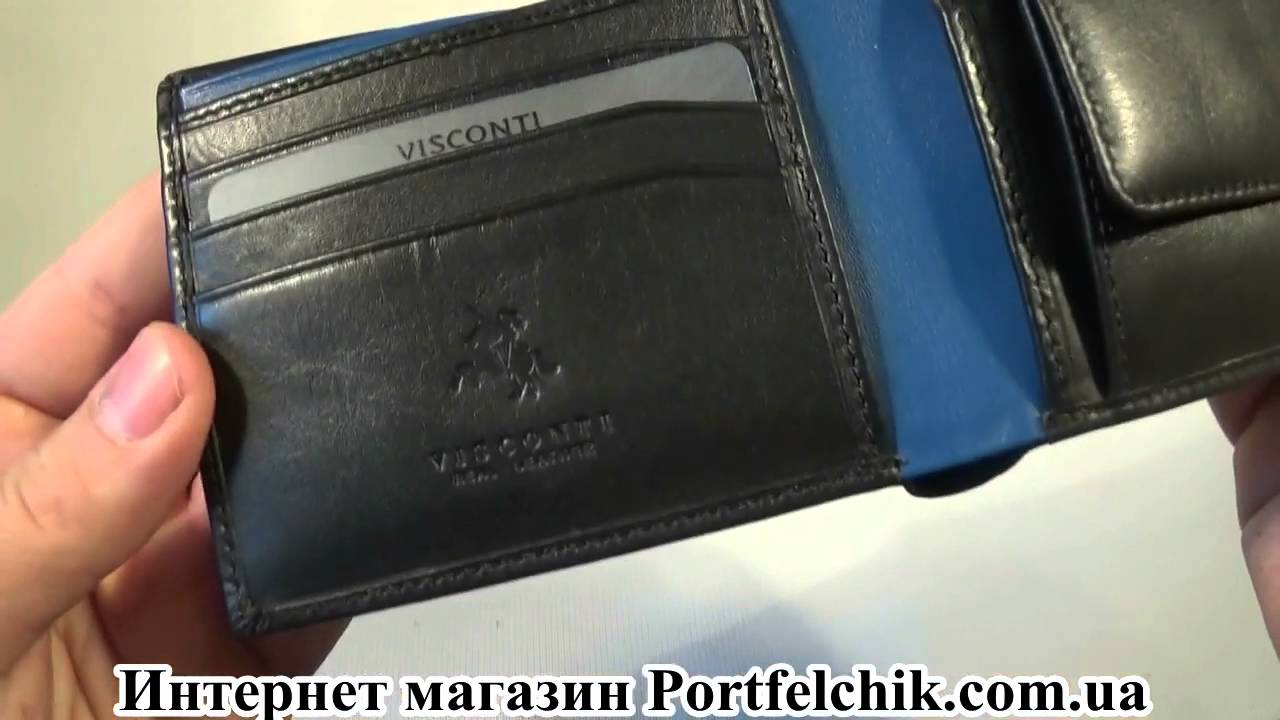Кошелек мужской Visconti PM-100 Black-Cobalt