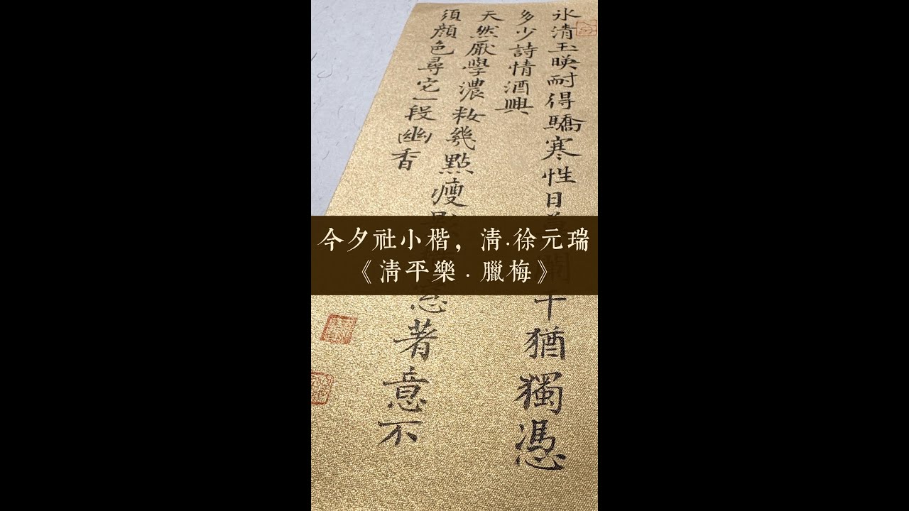 今夕社小楷，清·徐元瑞《清平乐·腊梅》 #calligraphy #书法 #小楷