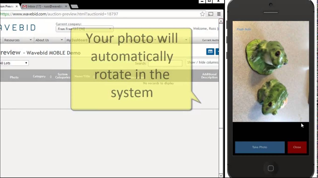 Quick Wavebid Mobile Demo