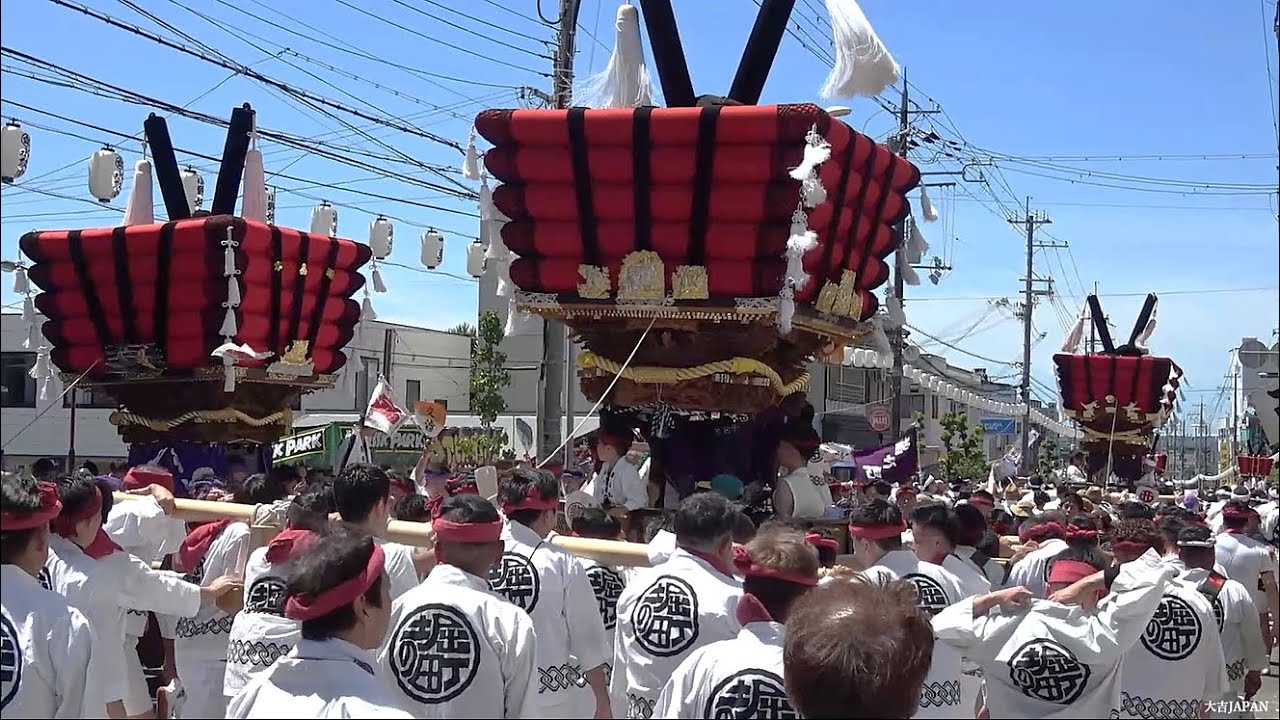 令和7年 貝塚宮太鼓台祭 宵宮 Taikodai Matsuri2025/07/19