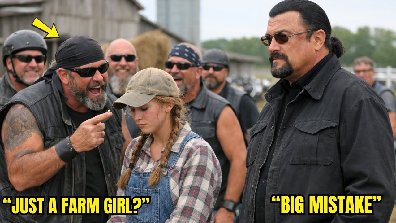 20 BIKERS MOCKED THE QUIET FARM GIRL — UNTIL STEVEN SEAGAL STEPPED IN
