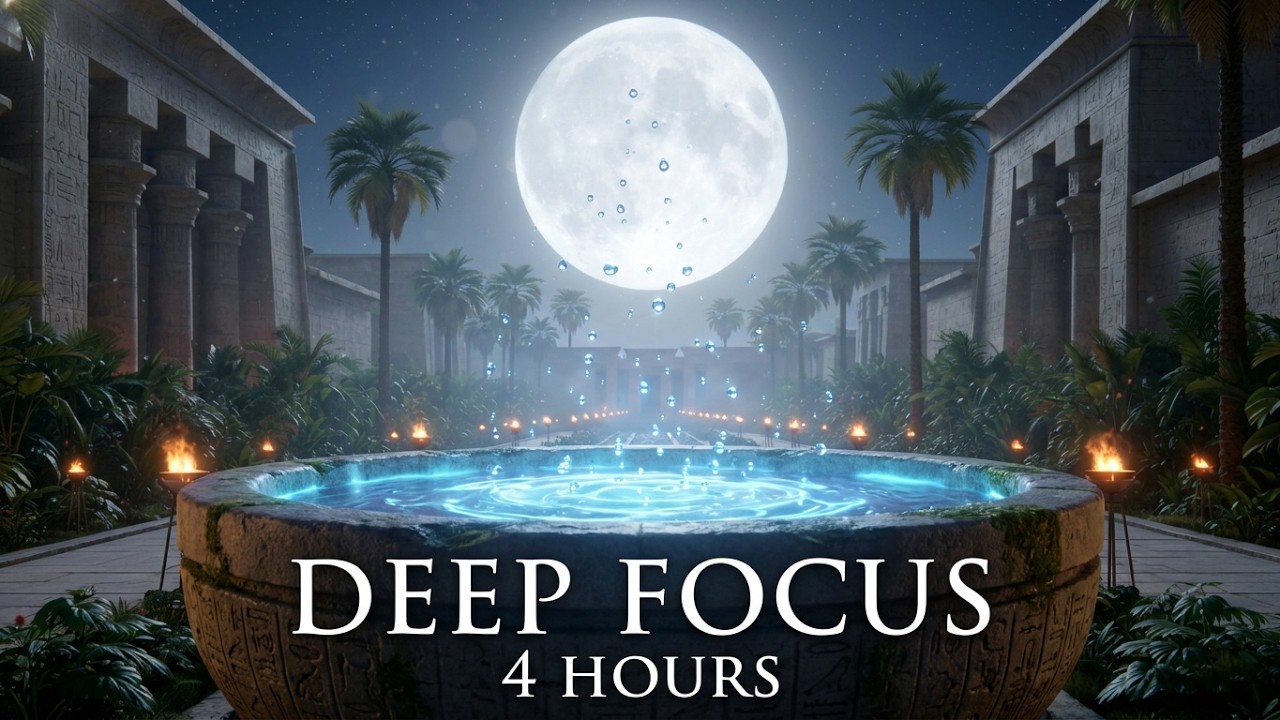 432Hz Aaru's Midnight Serenade [4 HOURS] | Ancient Egyptian Ambient Music for Sleep, Focus, or Study