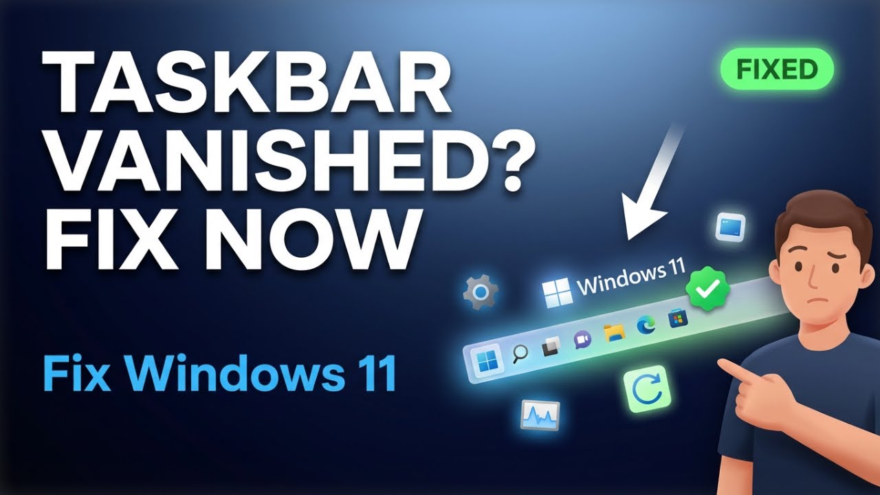 Fix Windows 11 Taskbar Disappeared Issue | Restore Missing Taskbar & Start Menu