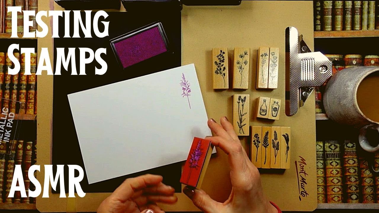 ASMR | Testing & Unboxing Metallic Ink Pads & Stamps! Whispered Crafting Fun at Coffee Time!