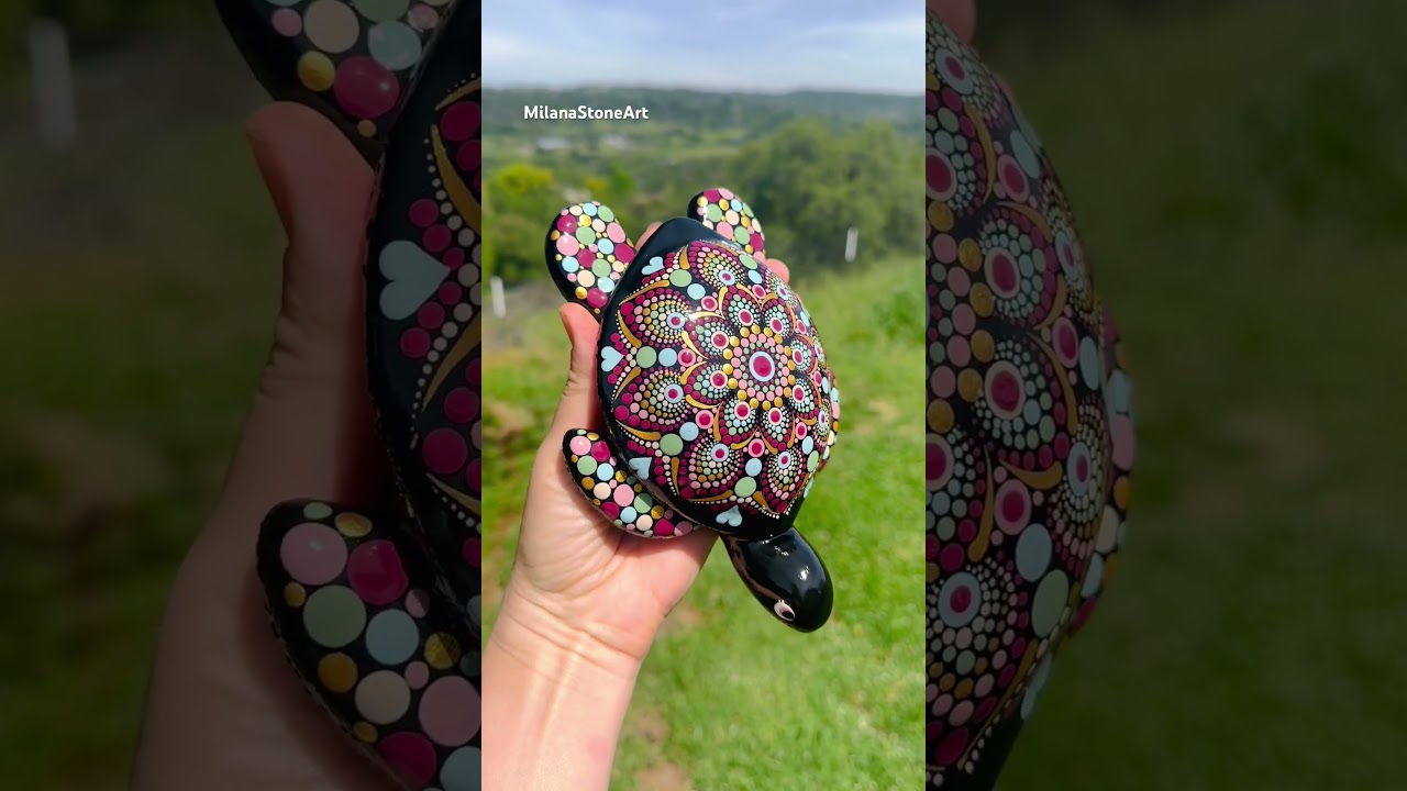 Mandala turtle #mandala #dotpainting #cute #turtle #gift #mothersday #decor #garden #home #unique